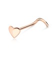 Heart Shaped Curved Nose Stud Silver NSKB-05